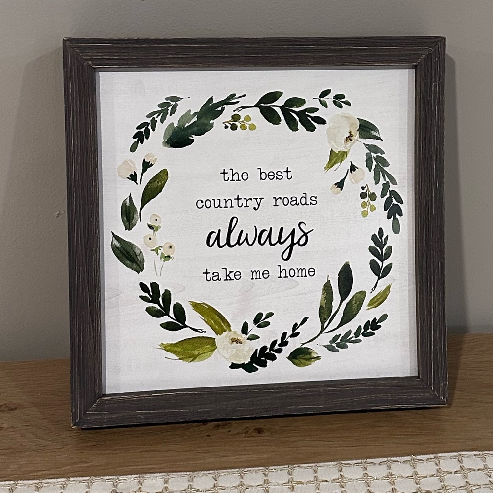 Rustic Green and Brown Framed Wall Art